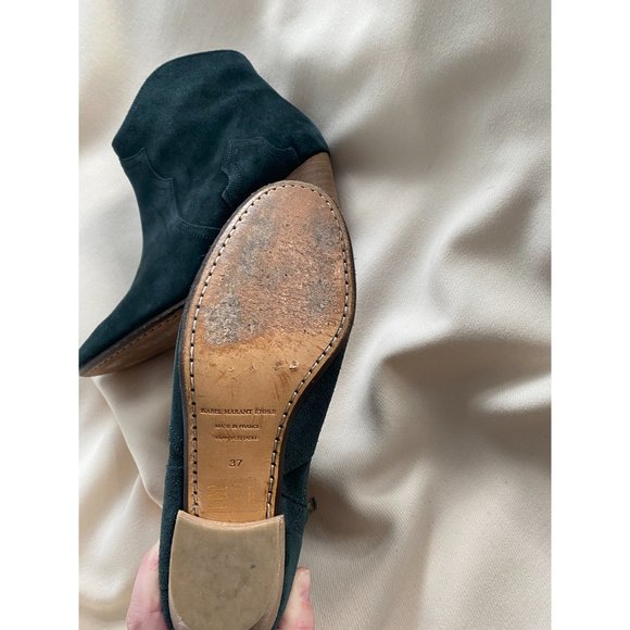 Isabel Marant Dark Green Suede Ankle Boots - Picture 3 of 6